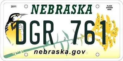 NE license plate DGR761