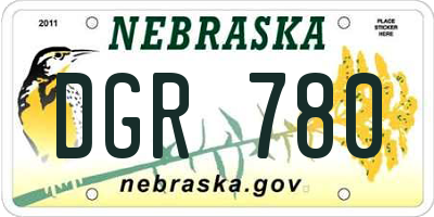 NE license plate DGR780