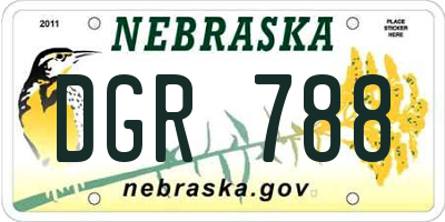 NE license plate DGR788