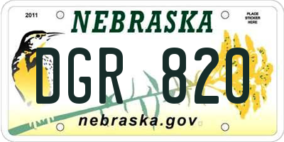NE license plate DGR820