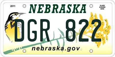 NE license plate DGR822