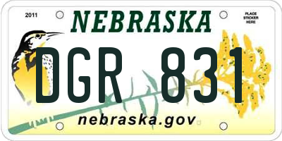 NE license plate DGR831