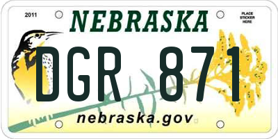 NE license plate DGR871