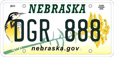 NE license plate DGR888