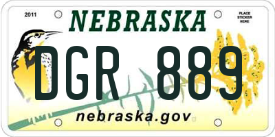 NE license plate DGR889