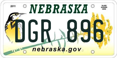 NE license plate DGR896