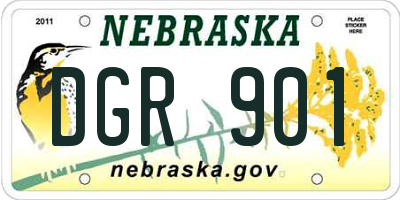 NE license plate DGR901