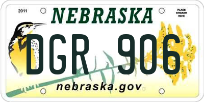NE license plate DGR906