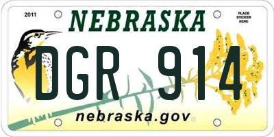NE license plate DGR914