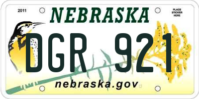 NE license plate DGR921