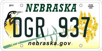 NE license plate DGR937