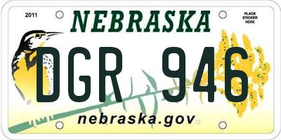 NE license plate DGR946