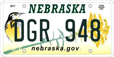 NE license plate DGR948