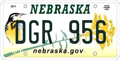 NE license plate DGR956