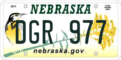 NE license plate DGR977