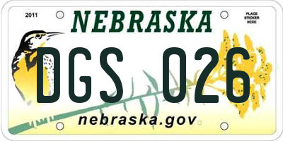 NE license plate DGS026