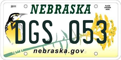 NE license plate DGS053