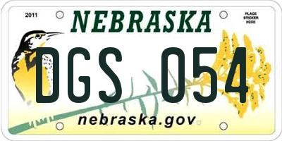 NE license plate DGS054