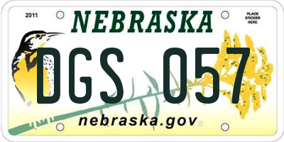 NE license plate DGS057