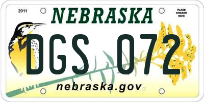 NE license plate DGS072