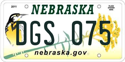 NE license plate DGS075