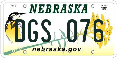 NE license plate DGS076