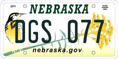 NE license plate DGS077