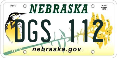 NE license plate DGS112