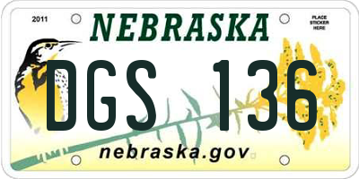NE license plate DGS136