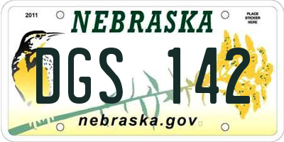 NE license plate DGS142