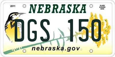NE license plate DGS150