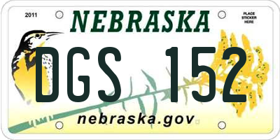NE license plate DGS152
