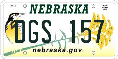 NE license plate DGS157
