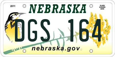 NE license plate DGS164