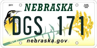 NE license plate DGS171