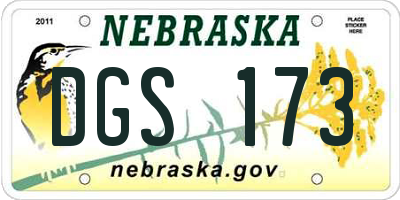 NE license plate DGS173