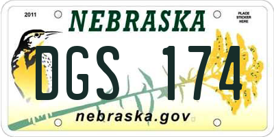 NE license plate DGS174