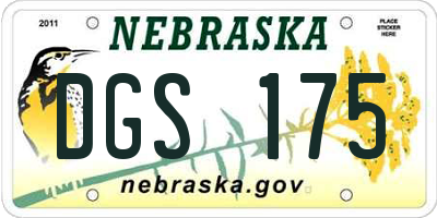 NE license plate DGS175