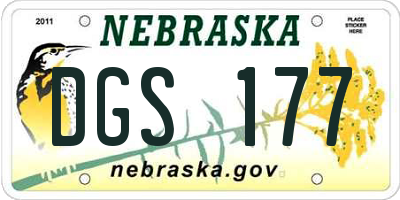 NE license plate DGS177
