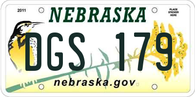 NE license plate DGS179