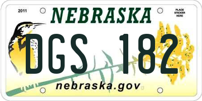 NE license plate DGS182