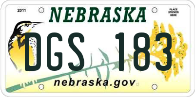 NE license plate DGS183