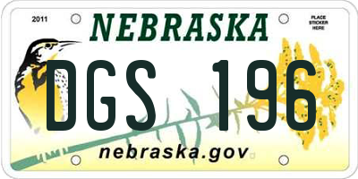 NE license plate DGS196