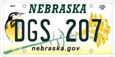 NE license plate DGS207