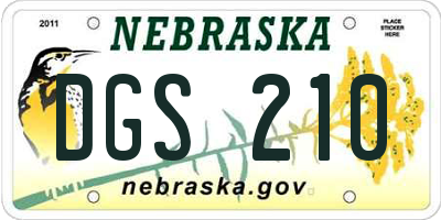 NE license plate DGS210
