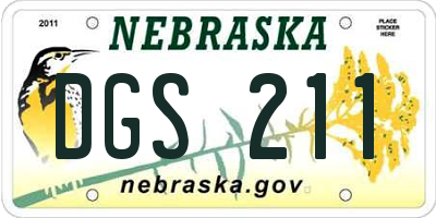 NE license plate DGS211