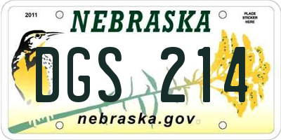 NE license plate DGS214