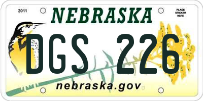 NE license plate DGS226