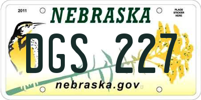 NE license plate DGS227