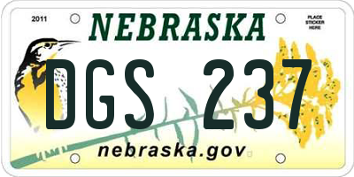 NE license plate DGS237